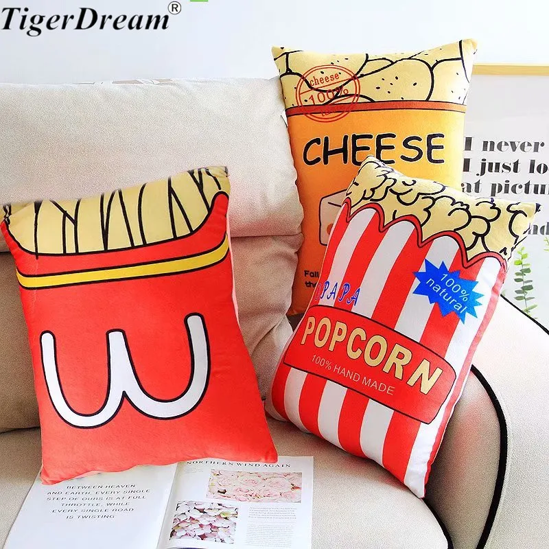 55X40cm Children's Day Birthday Gift French Fries Toy Popcorn Cheese Cushion Sleeping Pillow Kids Soft Food Simulation Toys