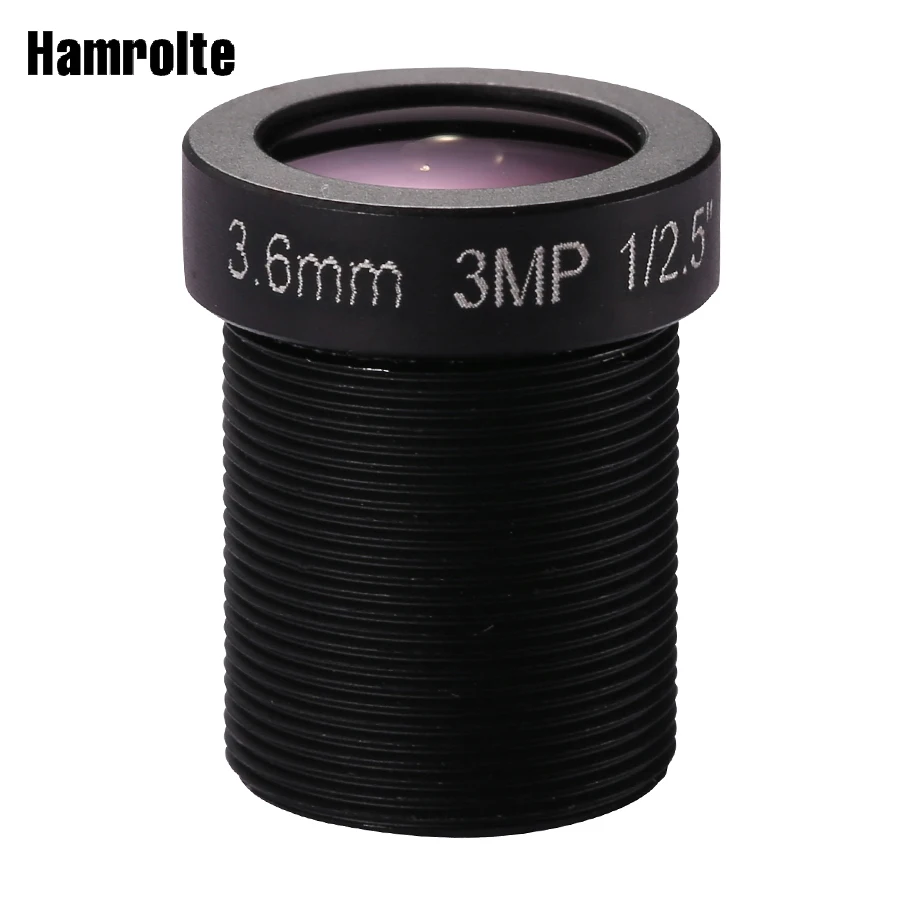 

Hamrolte CCTV Lens 1/2.5" M12 MTV Mount 3MP High Resolution 3.6MM Lens IR HD Security Camera Lens