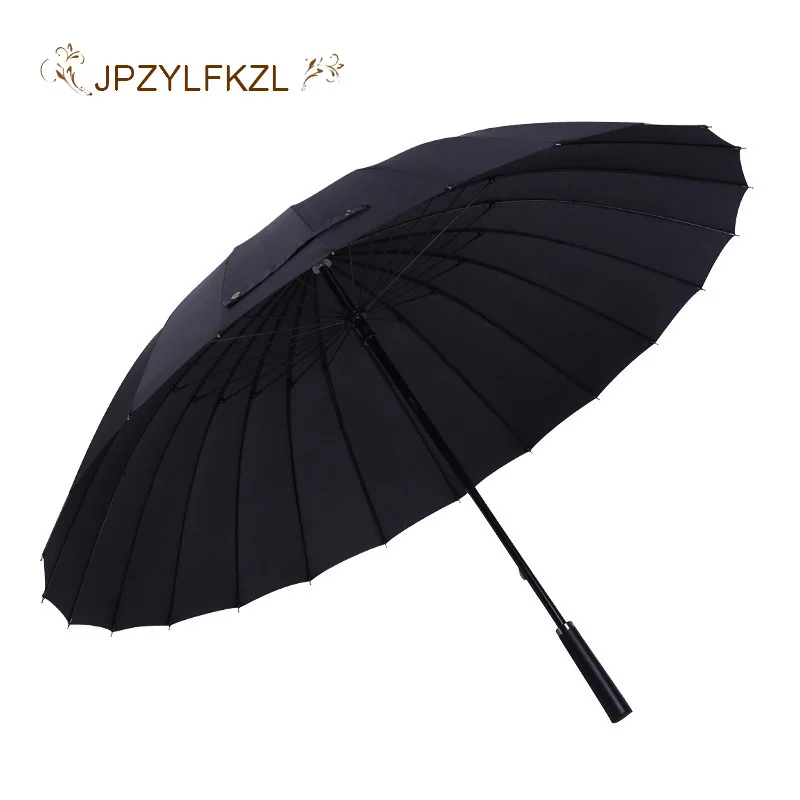 JPZYLFKZL Hot Sale Brand Rain Umbrella Men Quality 24K Strong Windproof Glassfiber Frame Long Handle Umbrella Women\'s Parapluie