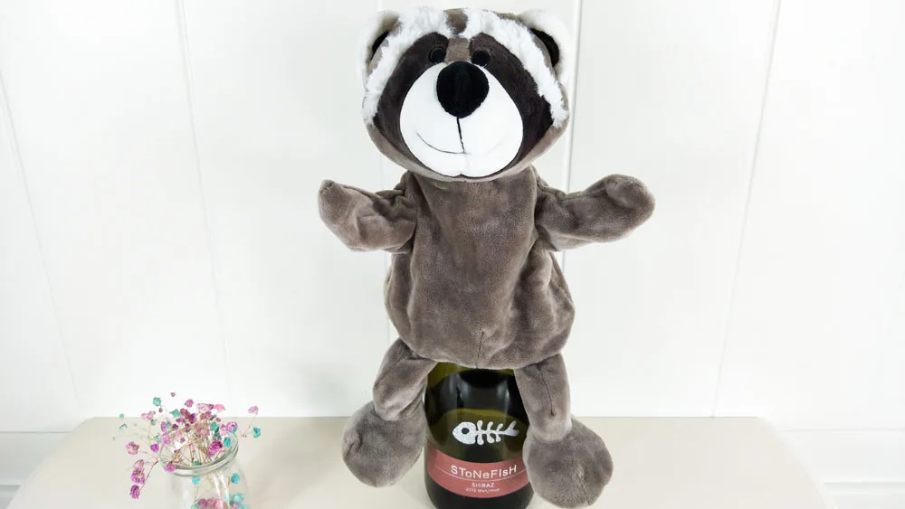 Children Gray Raccoon Animal Plush Toy Stuffed Hand Puppet