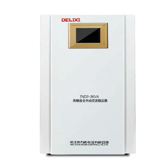 DELIXI Single Phase AC Automatic Voltage Stabilizer TND3-3000VA High Accuracy Ragulated Power Supply 220V AC LCD Digital Display