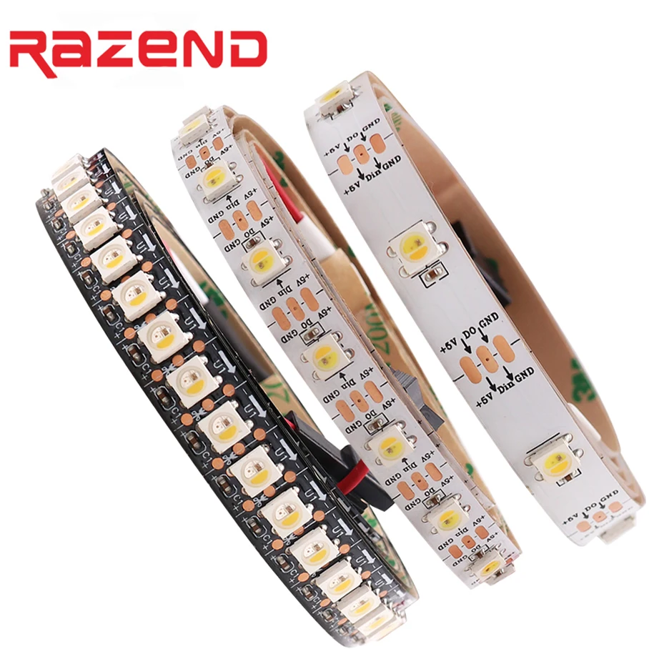 

DC 5V Addressable Led Strip Light SK6812 RGBW RGB Warm RGBNW WWA Similar WS2812B Waterproof 30/60/96/144 Leds/Pixles/m 1m 2m 5m