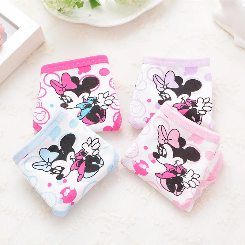 NEW Beautiful  Girls Cartoon Briefs Top Quality Kids  Cotton Underwear Mixed Colors Cute Panties 4Pcs/lot