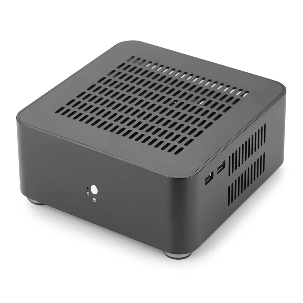 RGEEK L80S All Aluminum Chassis Small Desktop Computer Case PSU HTPC Mini-ITX PC Houses With Power Supply