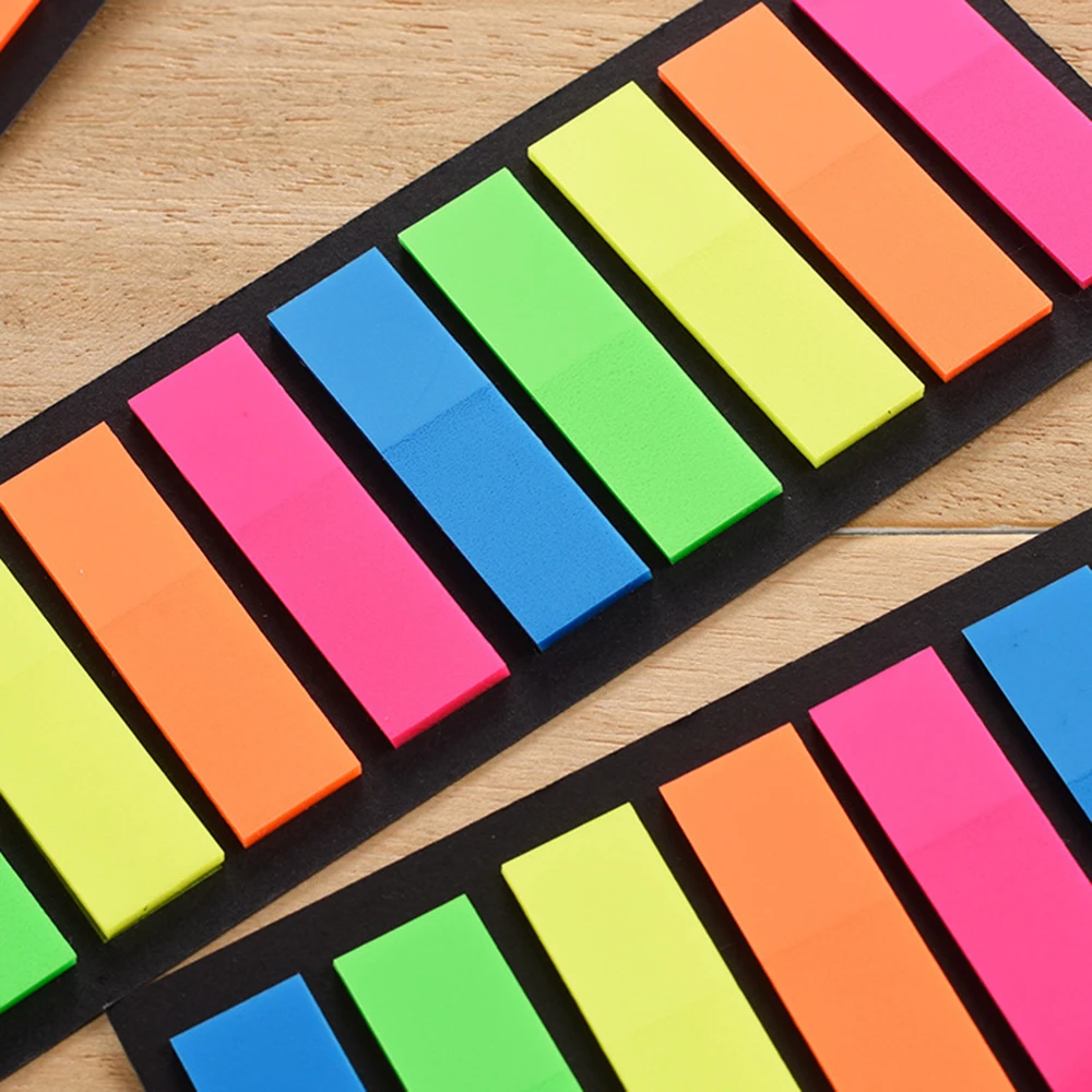 Creative Transparent Fluorescent Planner Stickers Classification Index Stickers BookMarker Memo Pad