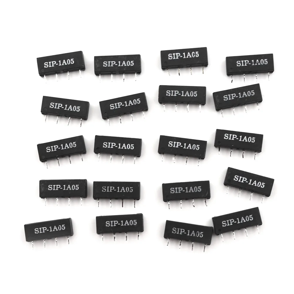 20PCS  Dry Reed Relay 4PIN 5V Relay SIP-1A05 Reed Switch Relay For PAN CHANG Relay DC resistance 450~550ohm