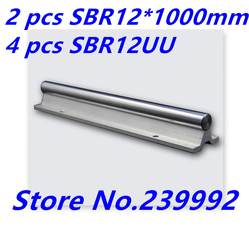 

2pcs SBR12 1000mm linear guide + 4pcs SBR12UU block for cnc parts