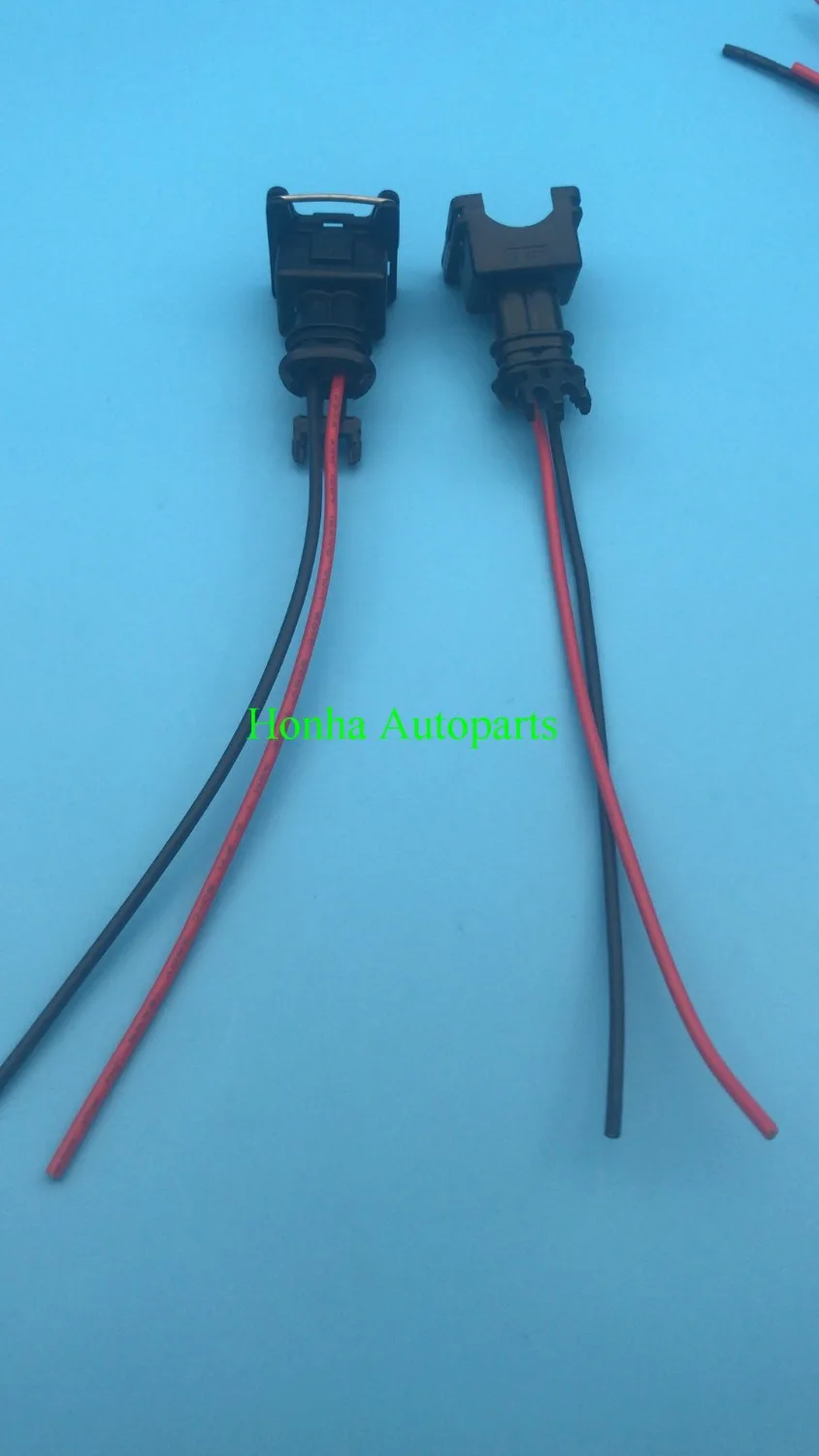 2 Pin/Way EV1 OBD1 Injector Plug Connector With Wire Pigtails For Honda CIVIC Acura Integra ECLIPSE EVO DSM