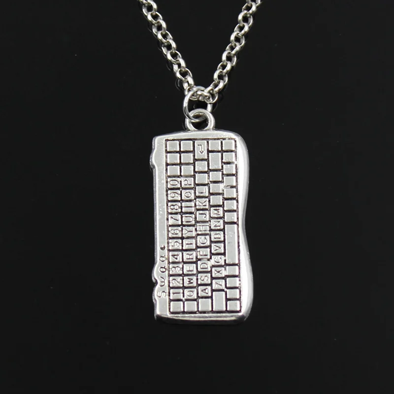 New Fashion Computer Keyboard Pendants Round Cross Chain Short Long Mens Womens Silver Color Necklace Jewelry Gift