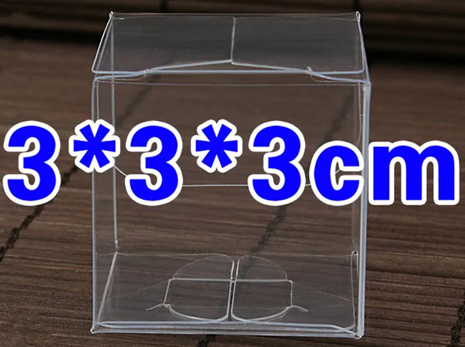 

100PCS 3*3*3cm Transparent waterproof Clear PVC boxes Packaging small plastic box storage for food/jewelry/Candy/Gift/cosmetics