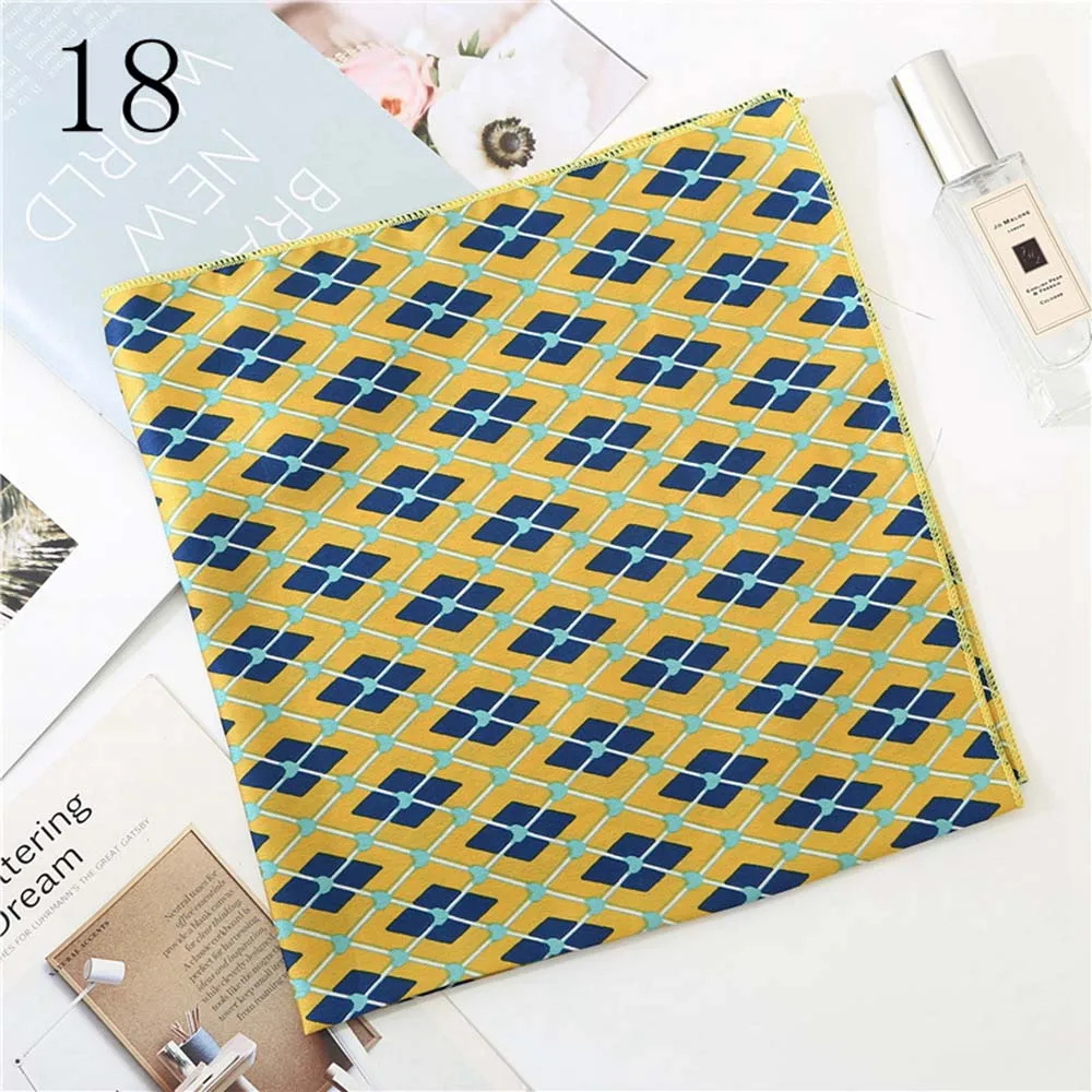 Lenço de seda feminino de luxo, cachecol quadrado de cabelo, cetim, pescoço, garçom, vôo, negócios, bandana, 50cm