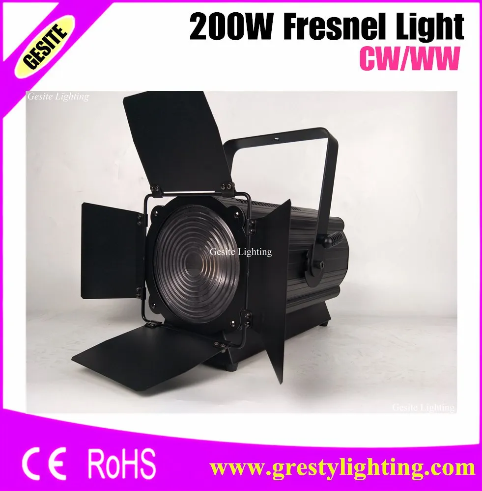 

White Color 200W Led Zoom Studio Movie Stage Light Fresnel Lens Smooth