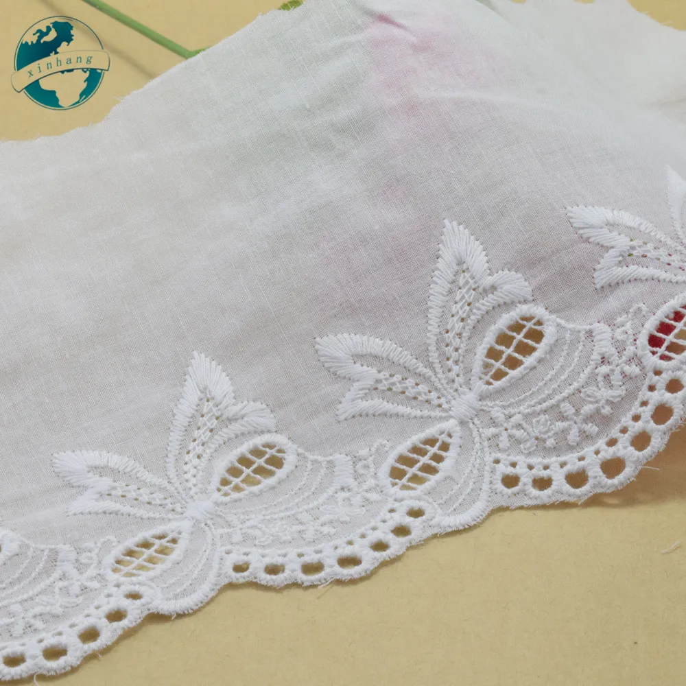 11cm Width 100% Cotton Embroidery French Lace Ribbon Fabric Guipure Diy Trims Warp Knitting Sewing Accessories#3309