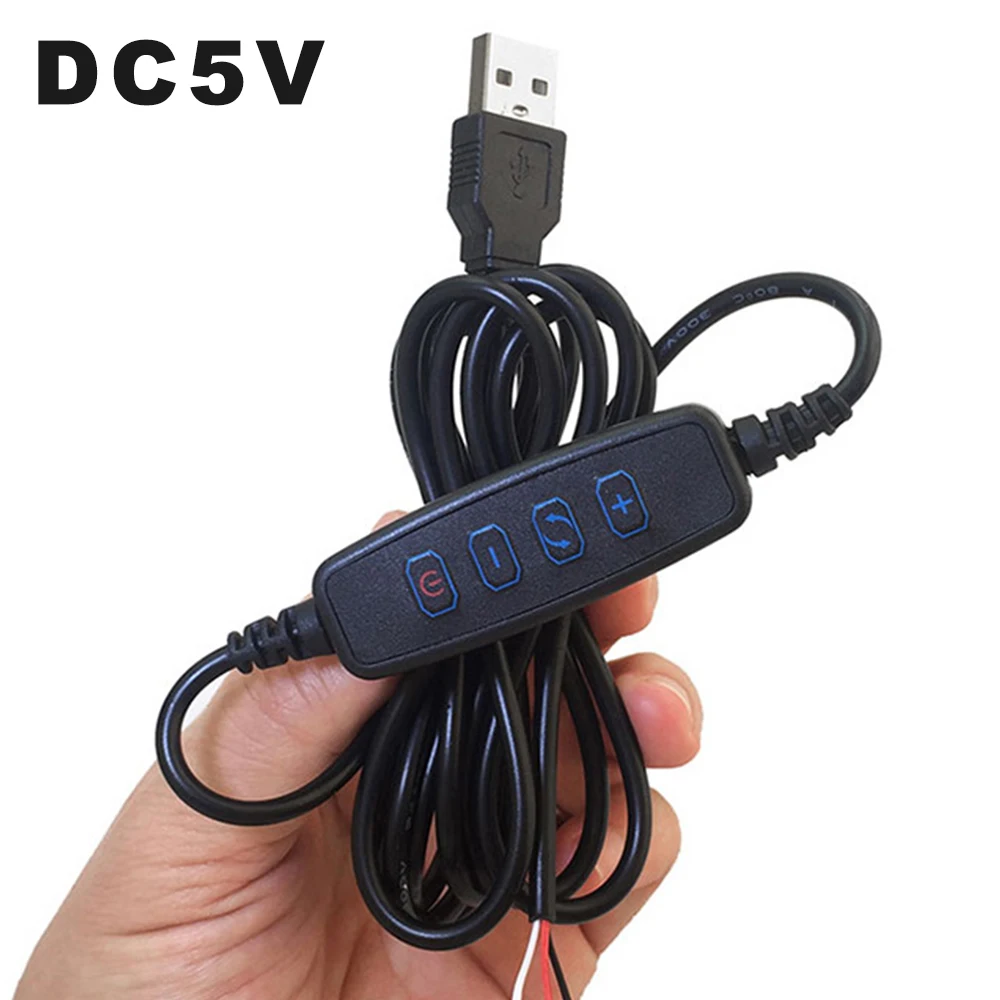 LED Dimmer DC5V USB Dimming Power Supply Extension Line Stepless Adjusted For LED Desk Lamp Wire Hanging Lamp Dimmable LED Bulb