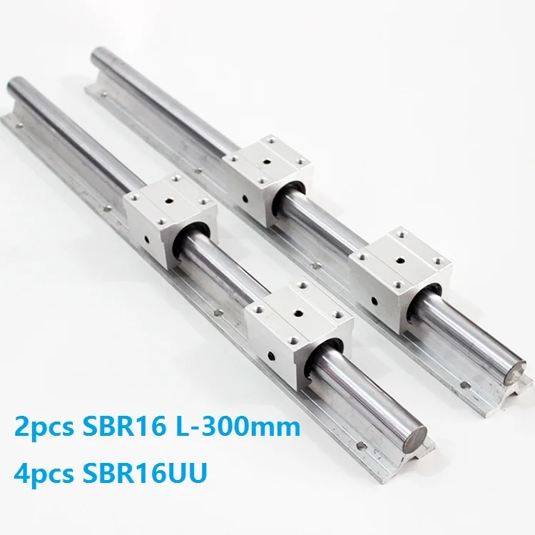 

2pcs SBR16 L-400mm support rail linear guide + 4pcs SBR16UU linear bearing blocks for CNC router parts