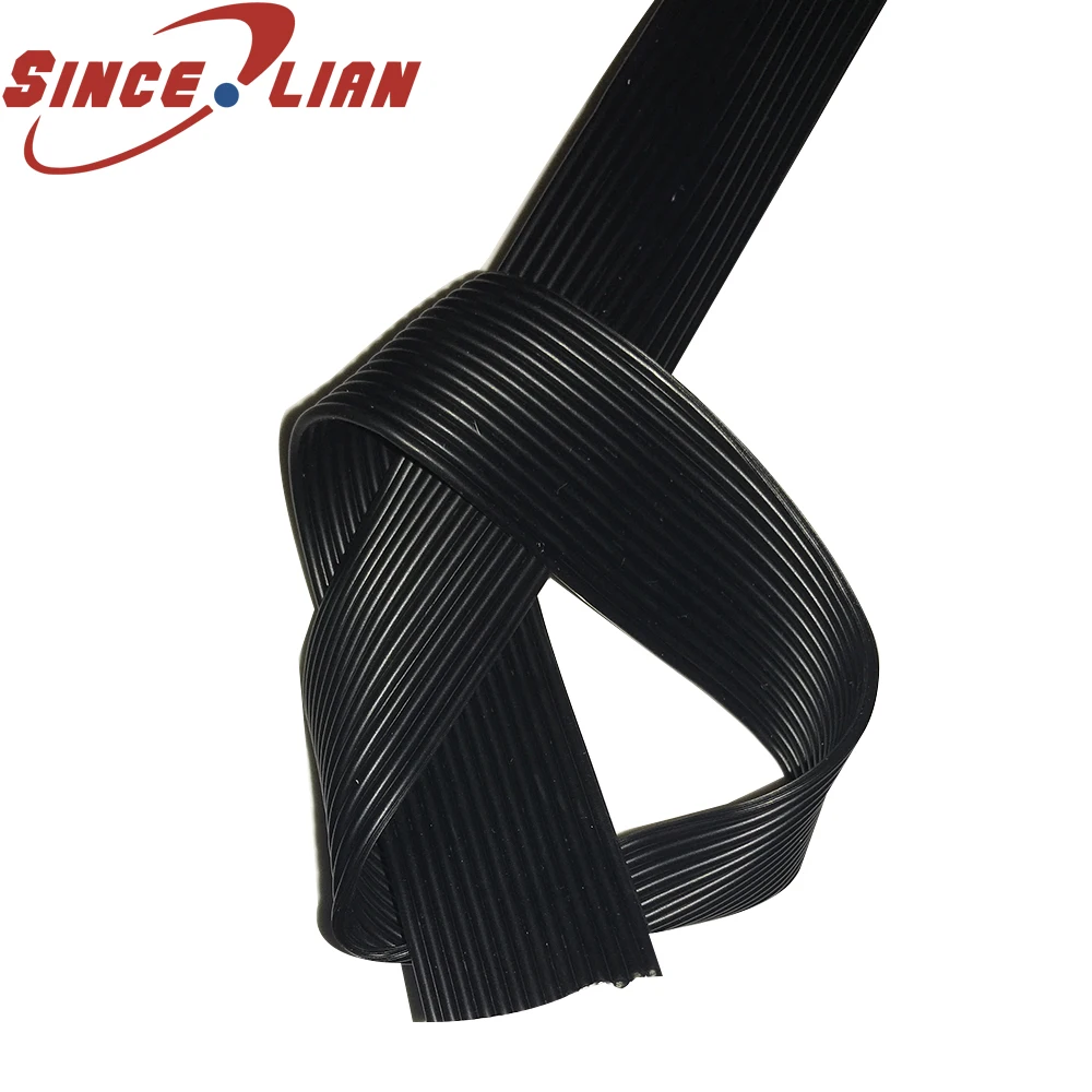 10-Pin 12-Pin 14-Pin Silicone Ribbon Cable 3D-Printers Wire 20AWG 22AWG Soft Parallel Black Copper Wide Line