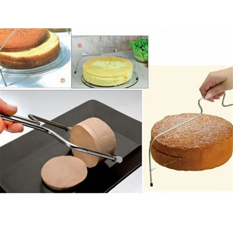 Adjustable Kitchen Accessories Baking Tools Stainless Steel Wire Cake Slicer Level Leveler Slices Cutter Tool D991