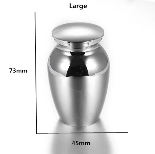 JJ002 73mm/40mm Height Stainless Steel Cremation Urn-Funeral Keepsake Urns-High Polished MINI URNS for Human/Pet Ashes