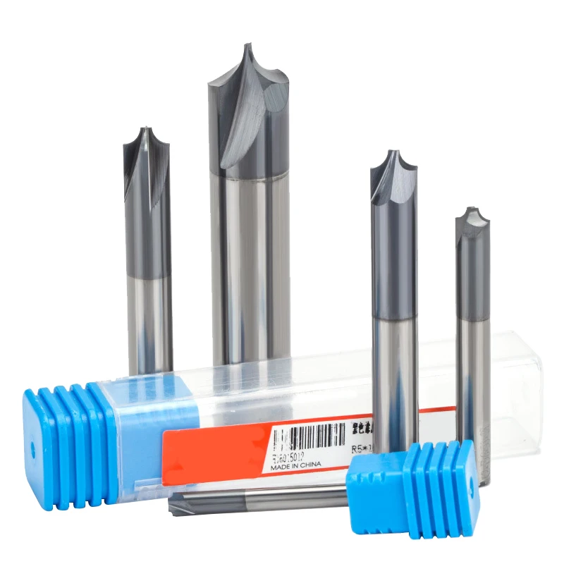1PC Solid Carbide Arc R Angle End Mill 2 and 4 Flutes CNC Milling Cutter Anti-R Chamfering Router Bit For Alloy Steel
