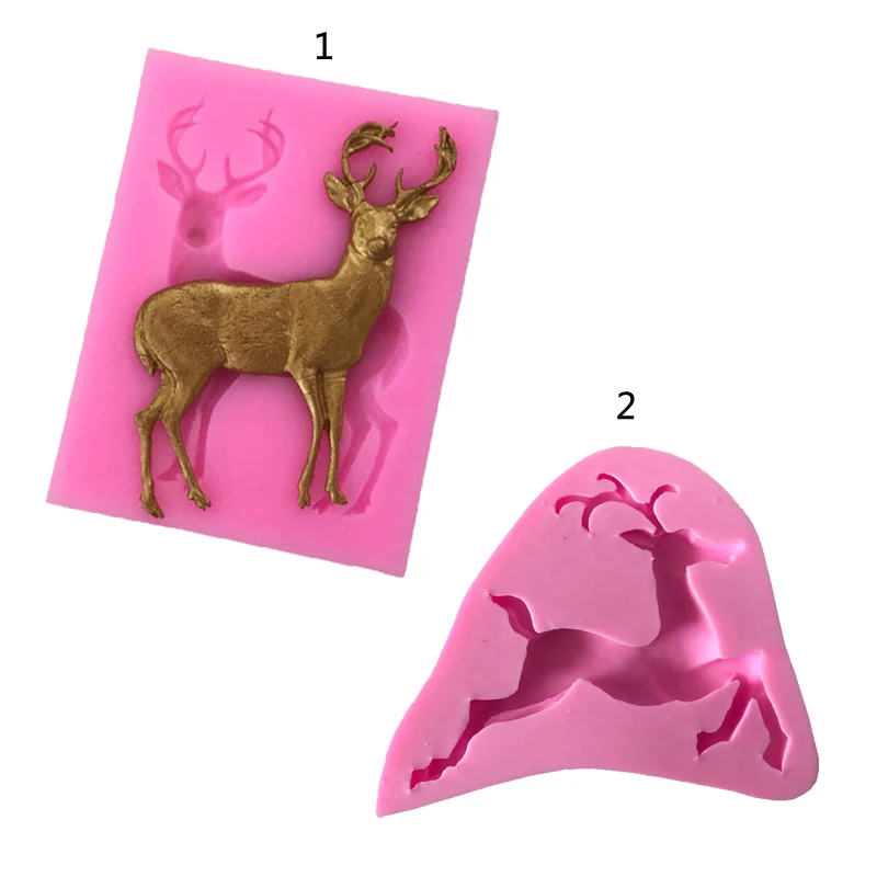 Sugarcraft Deer silikonowe formy do fondant ciasto dekorowanie narzędzia foremka do czekolady i lukru