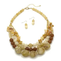 New Luxury Jewelry Multy Layer Necklace Boho Style Handmade Natural Stone  Beads Necklace Statement Knotted Bohemia Necklace Set