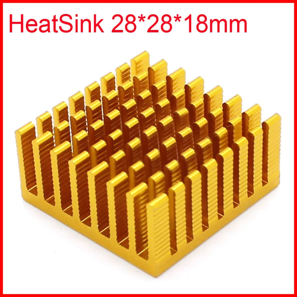 Free Shipping 10pcs 28*28*18mm HeatSink Heat Sink Radiator Small Radiator - Golden