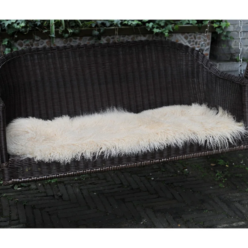 CX-D-24P Chair Sofa Covers Solid Mongolian Lamb Fur Blankets Great Quality Warm Carpet