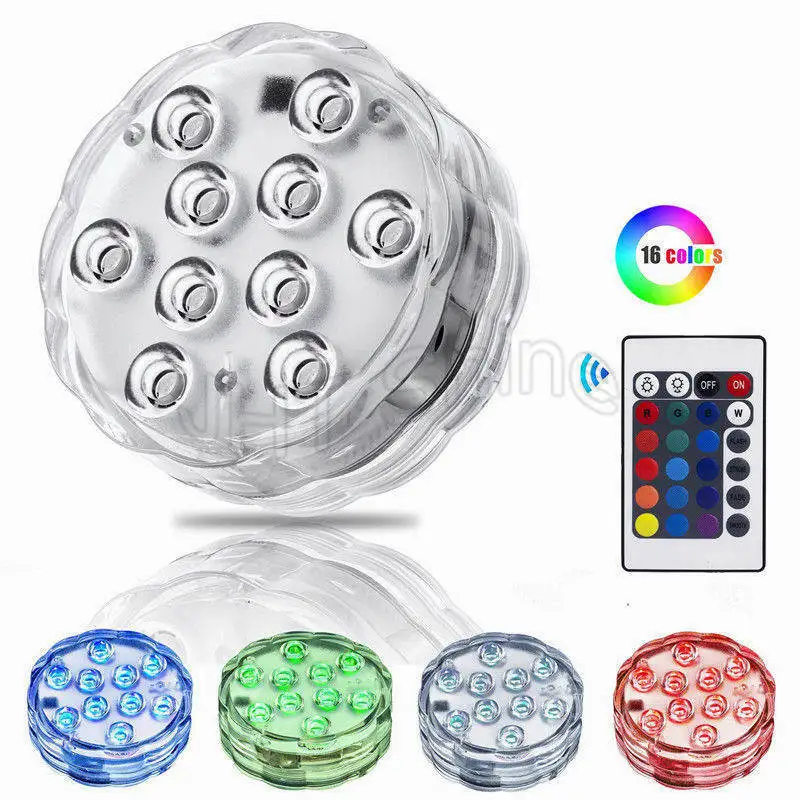 

4x Waterproof Multi Color Light Bulb Submersible RGB LED Light Party Lamp Underwater With Remote Control Diving Lamp Decoration