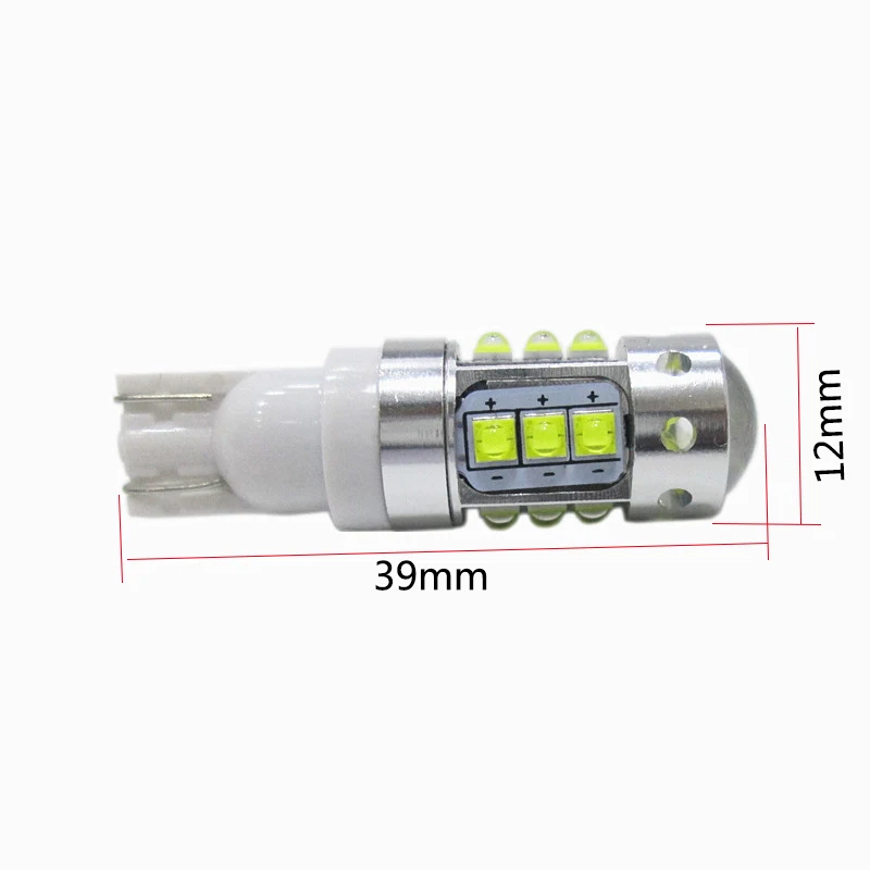 2x T10 194 168 W5W Cree-XBQ Chip 16 LED SMD White 6000K 80W T10 194 Car Side Wedge Light Lamp Bulb Lighting