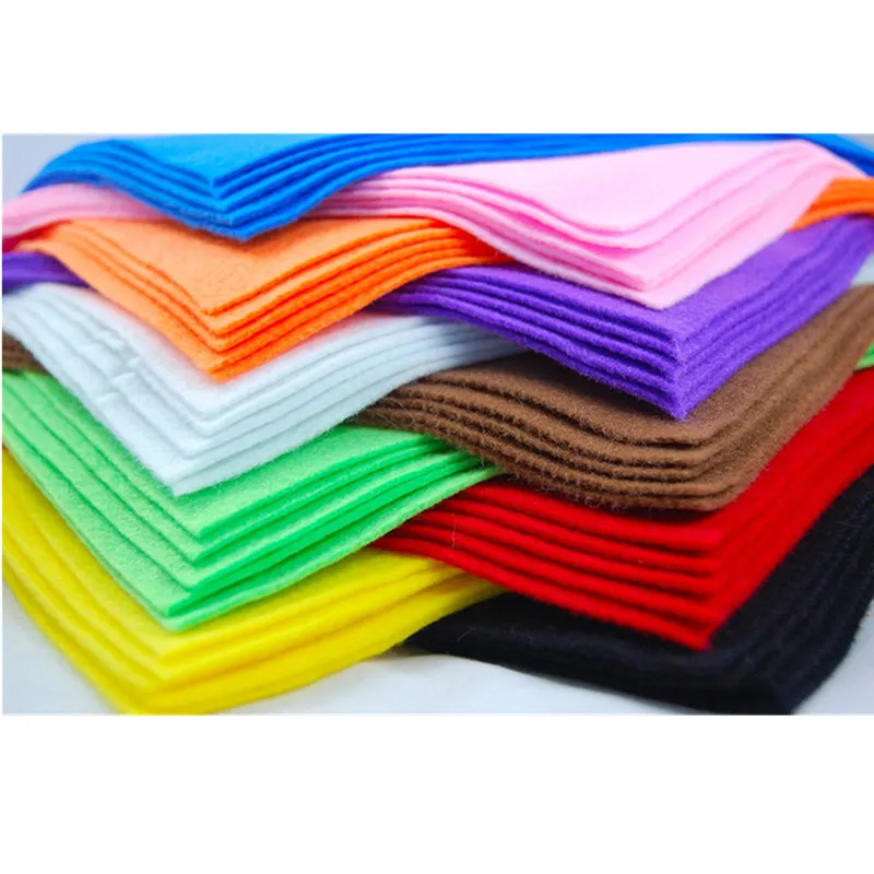 10* Soft Non Woven Felt Fabric Sheets Fiber Thick Kids DIY Craft Assorted Fabric Square Embroidery Scrapbooking Craft AA8501