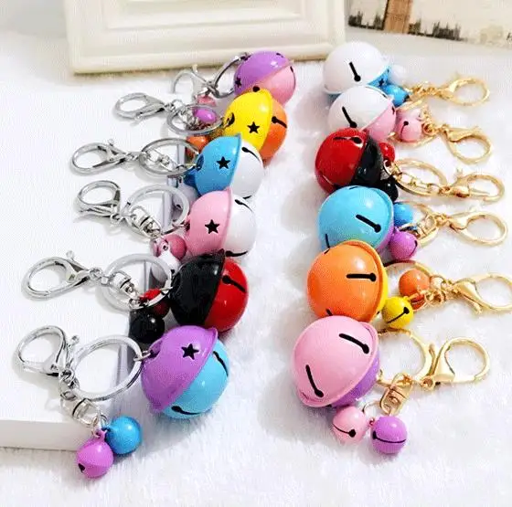 

Wedding Party Favors Christmas Bells Keychain Keyring Key Chain Ring Bag Charm Pendants women child Birthday personalised Gift