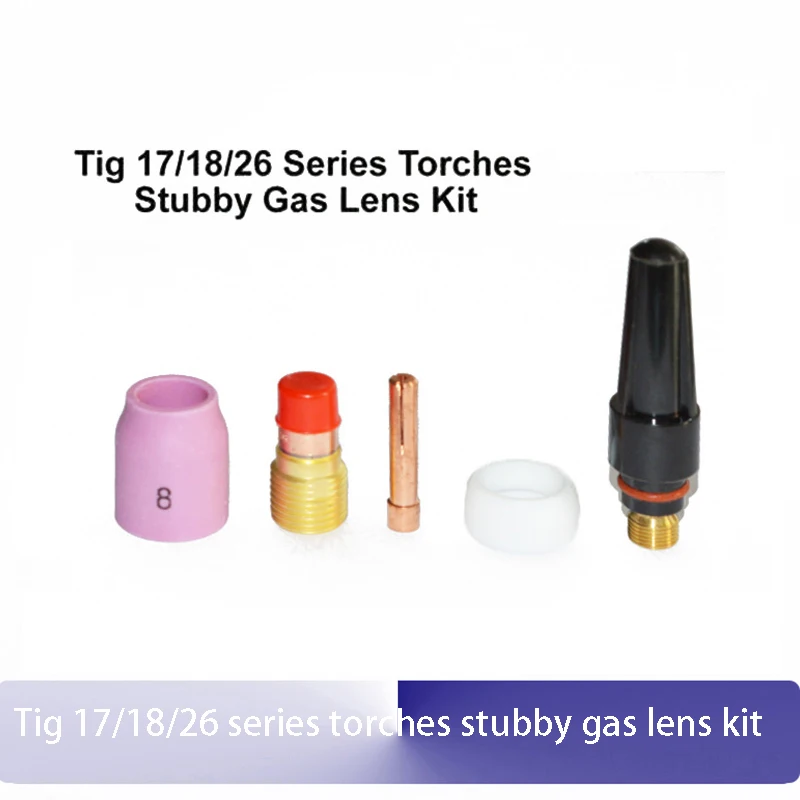 5pcs/set Tig 17/18/26 series welding torches stubby gas lens kit for argon arc welding torch