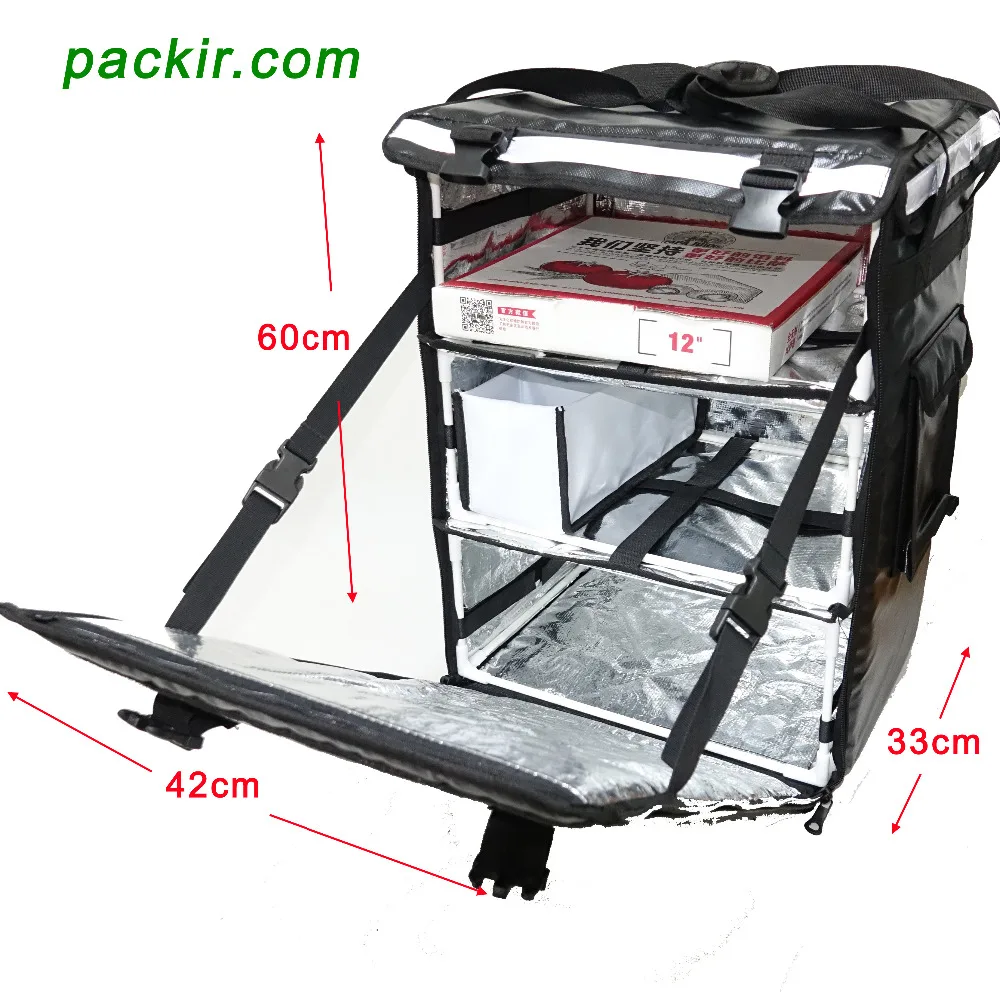 PK-86A: Heat Preservation Boxes, Backpack Food Delivery Bag with Dividers, w/3 Partitions for Hot/Cold