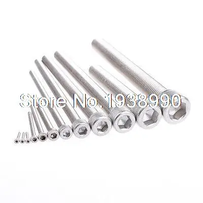 100Pcs 10mm M4 Stainless Steel 304 Hexagon Socket Head Cap Screws Without Rust