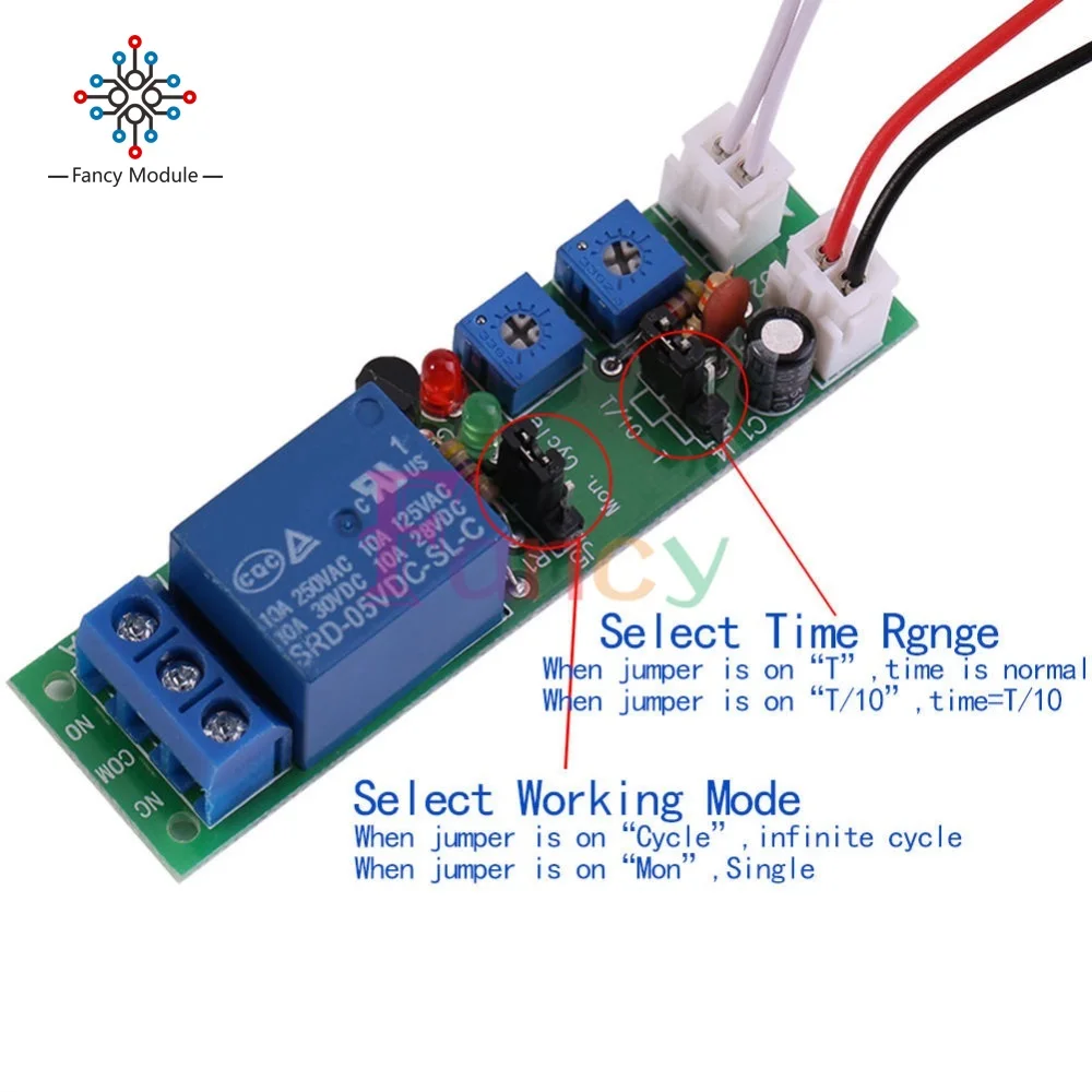 WS16 DC 12V Infinite Cycle Delay Timing Time Relay Timer Control ON-OFF Loop Switch Module Double Adjustable 0~120 Minutes