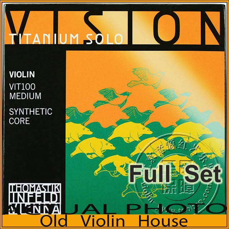 

Original Thomastik Vision Titanium Solo(VIT100) Violin Strings Full Set Medium with Ball-End, full set,made in Austria