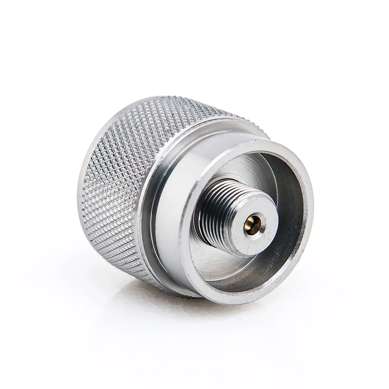 Widesea 1 lb. propane small gas tank input EN417 Lindal Valve Output outdoor camping stove Convert cylinder LPG canister adapter
