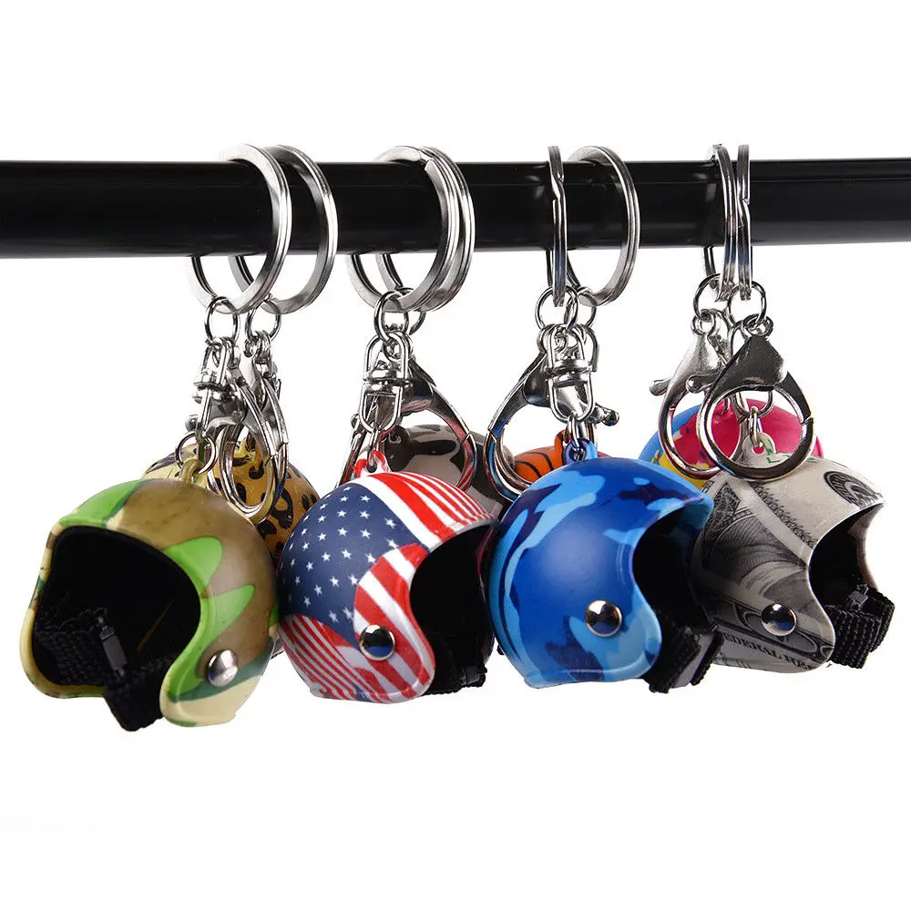 1 Pc Creative Car Motorcycle Bicycle Helmet Key Chain Ring Keychain Keyring Key Fob Pendant Xmas Christmas Women Mens Gift Toy