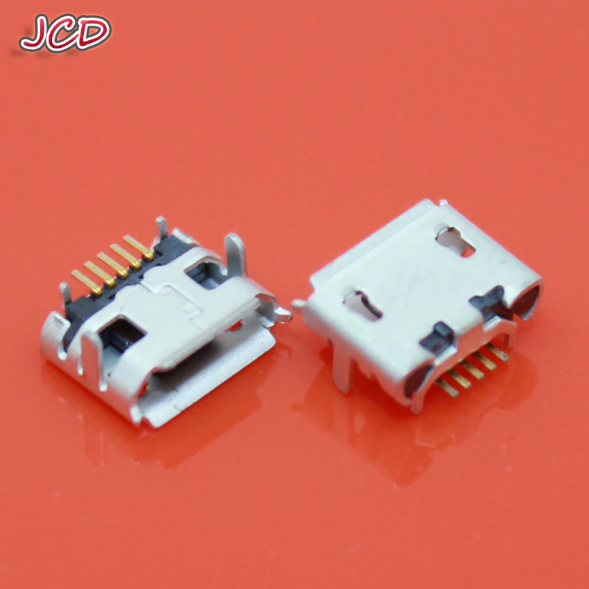 JCD 30pcs Micro USB 5 Pin Jack Female Socket B type horn connector for Tail charging Mobile phone DIP 5p Ox horn Charging Port