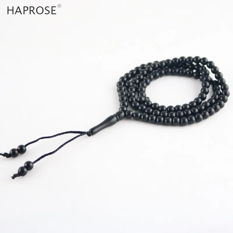 HAPROSE Tesibah black bracelets Islamic Muslim tasbih Allah Vase Shape Accessories bracelet 99 beads tassel necklace gift