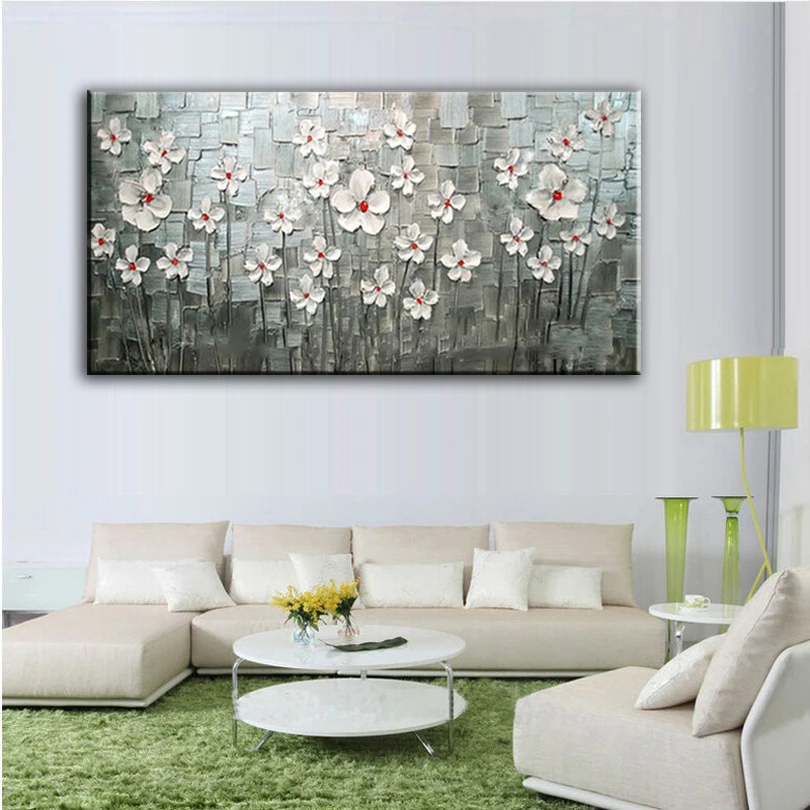 

Knife painting Oil Painting Home decoration high quality canvas Flower pictures NO Framework DM1609204