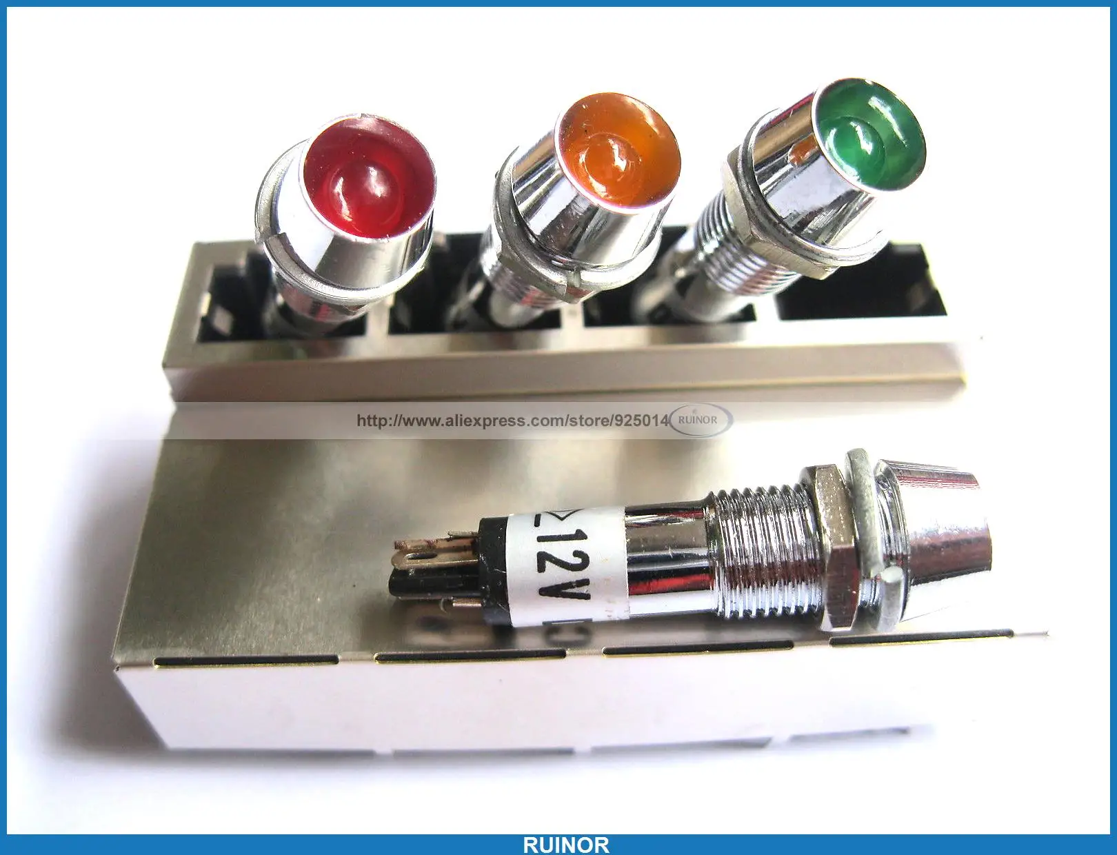 50 pz/lotto Indicatore LED Giallo/Rosso/Verde di Colore DC 12 v Nuovo Indicatore Luci