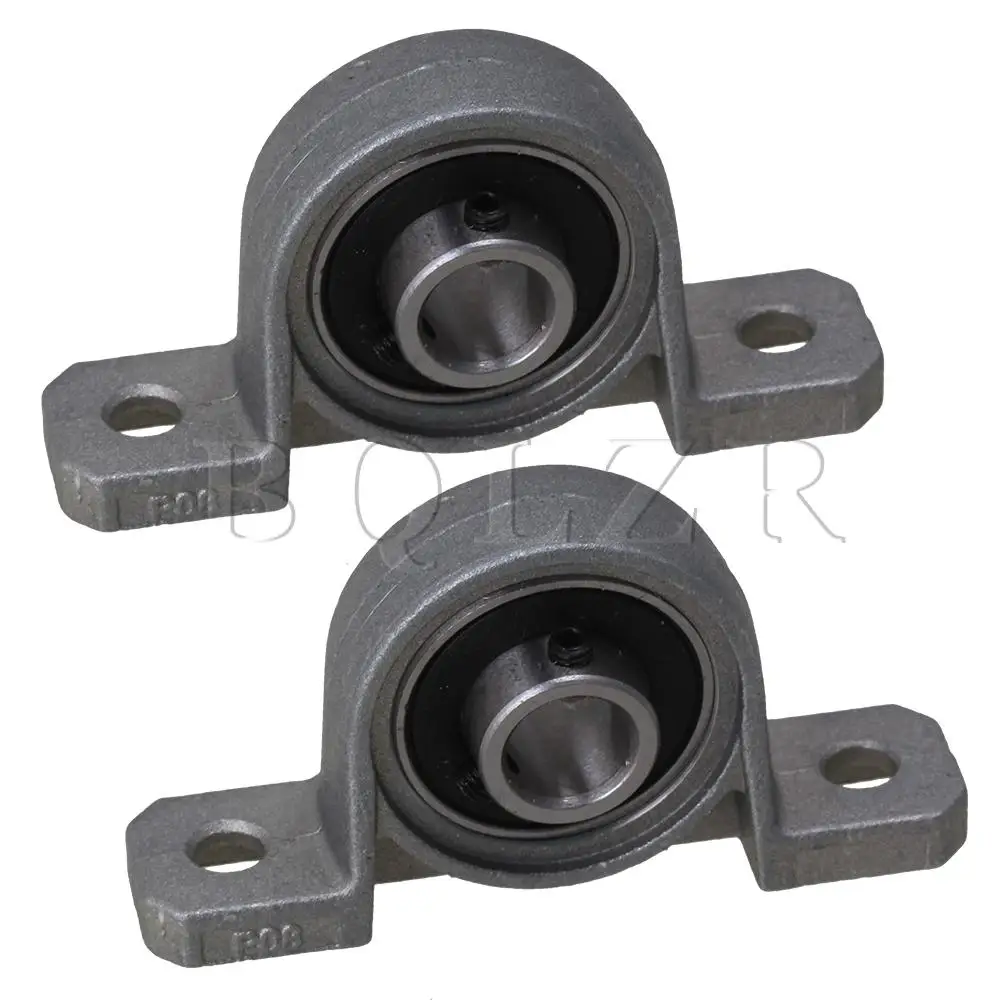 BQLZR 2pcs Zinc Alloy 8mm Bore Mounted Self-aligning Ball Bearing Pillow Block