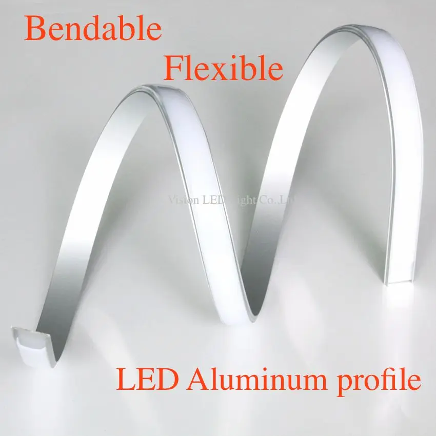 

40m (20pcs) a lot, 2m per piece, Bendable Flexible Anodized diffuse cover aluminium led lighting profile