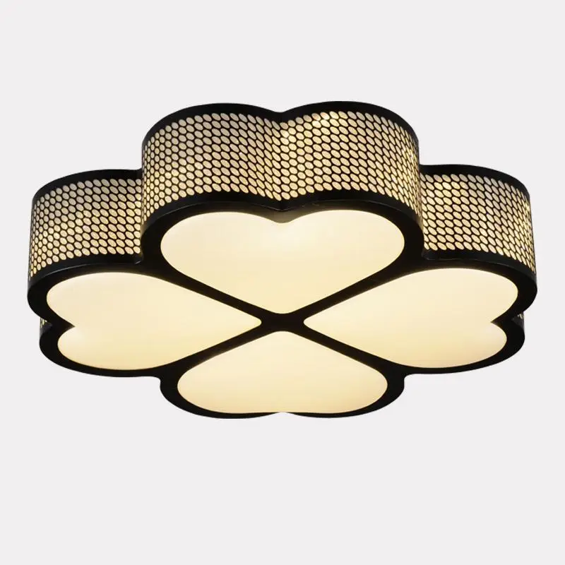 Modern LED Kid's Bedroom Ceiling Lamp Aluminum Four Leaf Clover Living Room Ceiling Lights Acylic Panel Study Room Ceiling Lamp