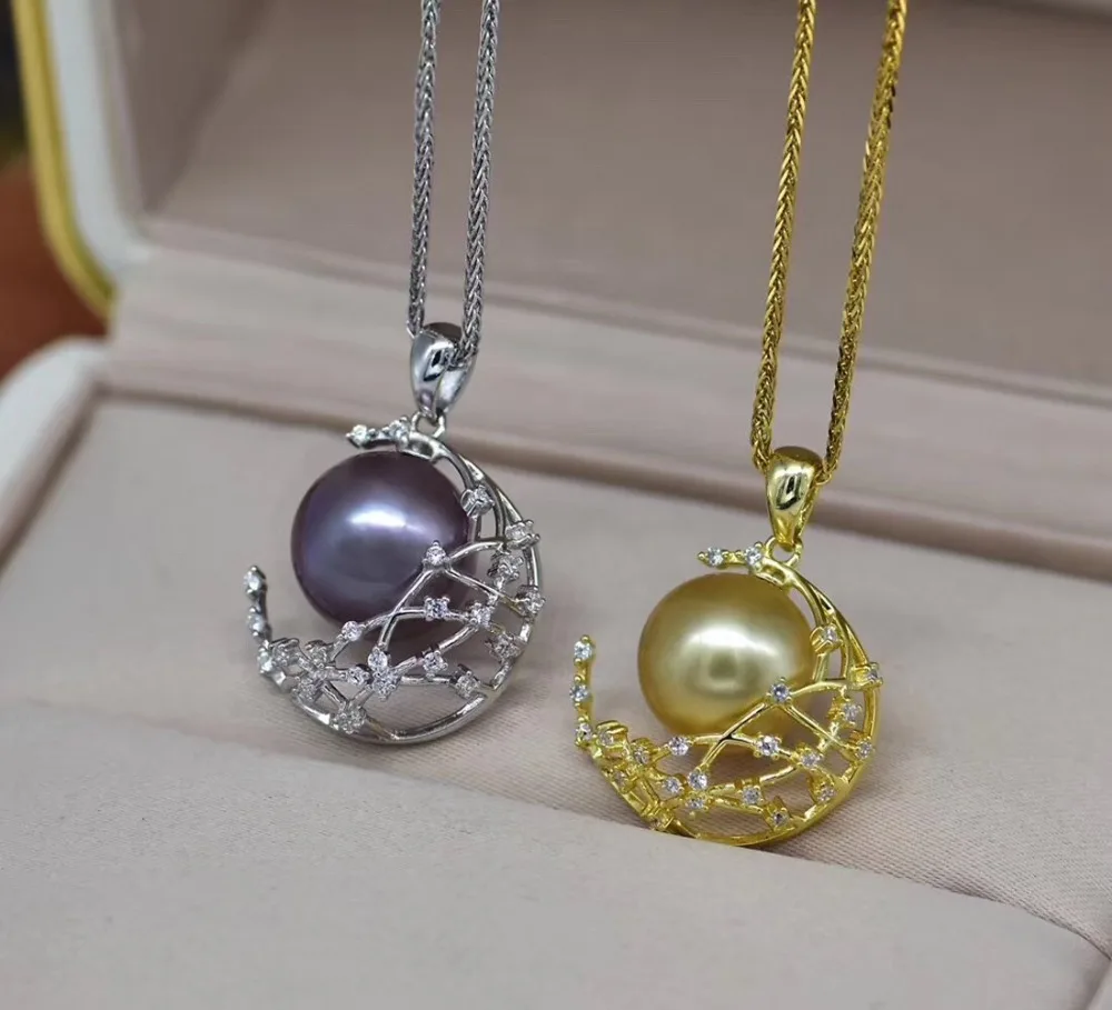 

NEW 925 Sterling Silver Christmas Party Pearl Pendant Mounts Pendant Setting Findings Jewelry Parts Fittings Women Accessories