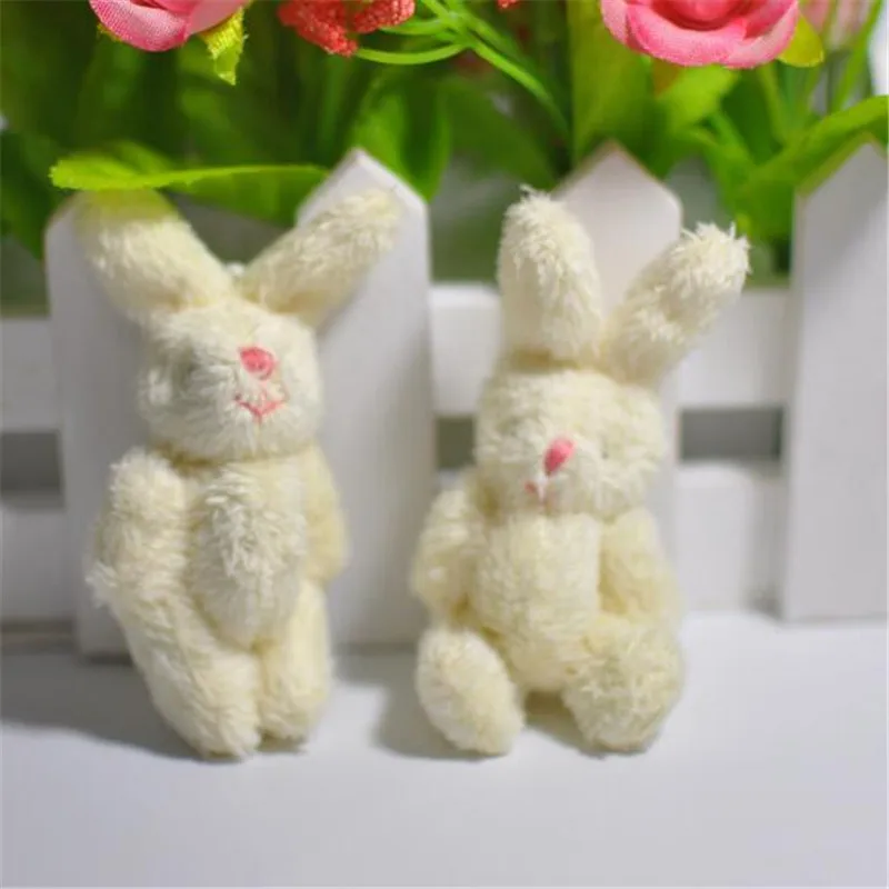 

2PCS Plush Joint Rabbit Toys Small Pendant Cute Long-Haired Bunny Toy 2 Colors For Kid Hot Sale 6CM HANDANWEIRAN