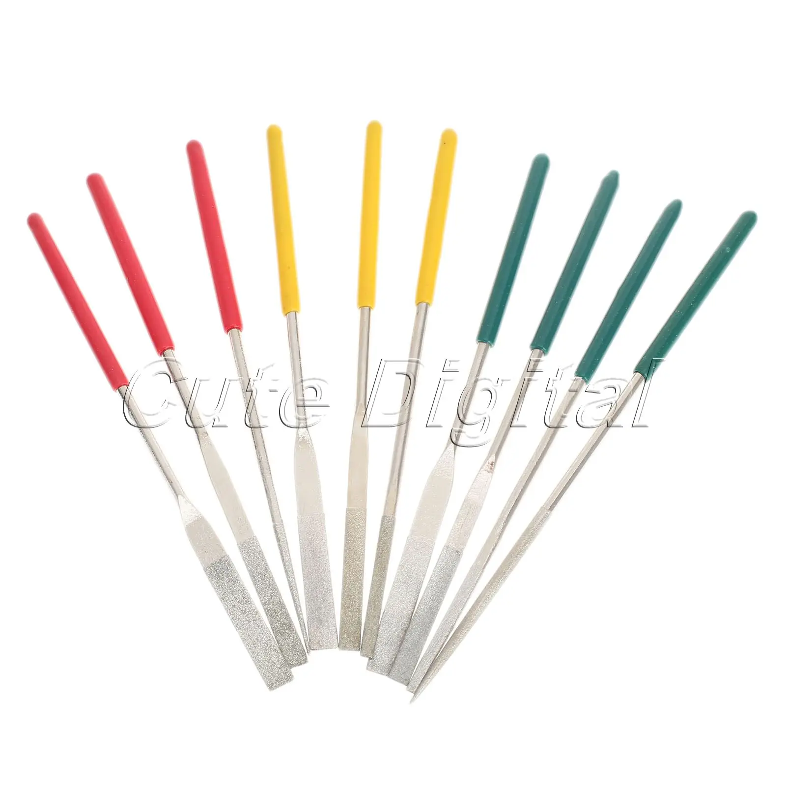 10pcs 3x140mm Glass Diamond Coating Needle File Lapidary Ceramic Set Tool Woodworking Cutting Repair Tool Wood Rasp Hand Tools