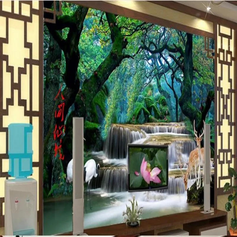 wellyu Custom large - scale murals HD Dream Forest Falls world Wonderland background wall wallpaper papel de parede