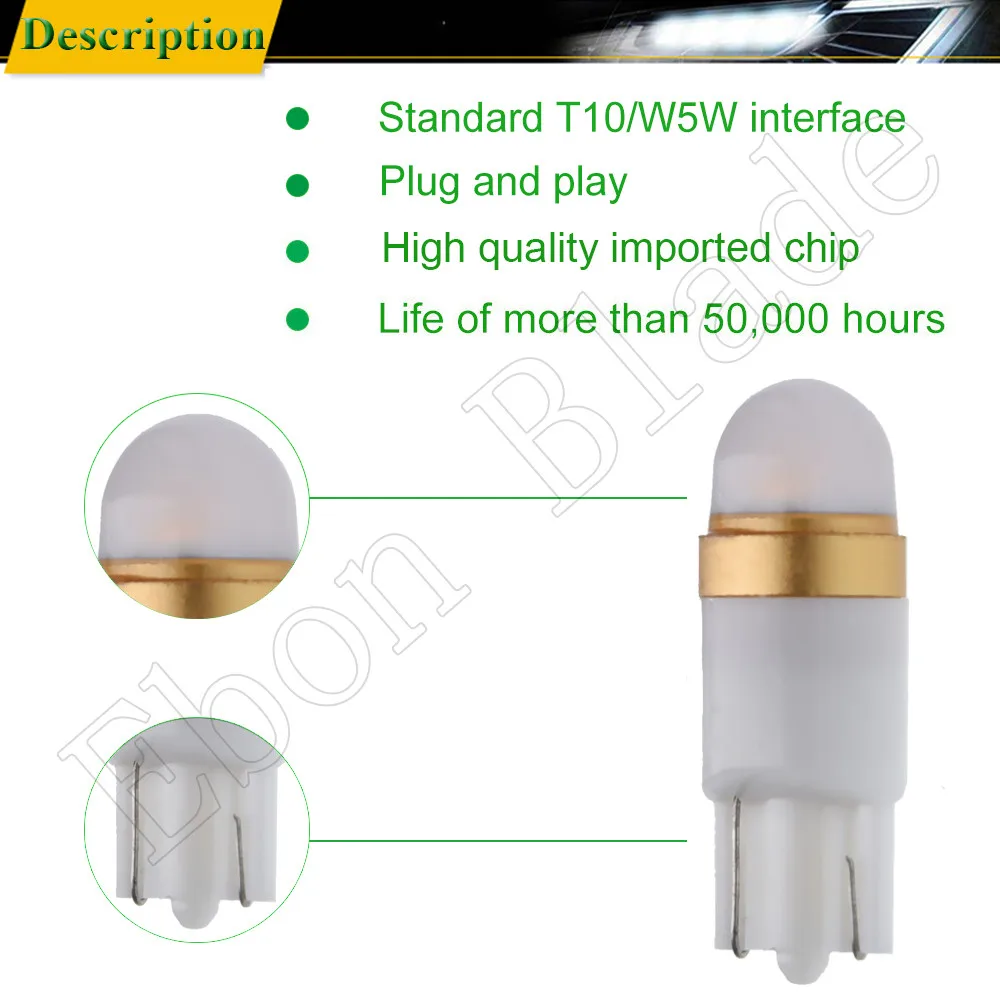 2/4 Pcs Amber Orange Yellow 3030 2SMD W5W 194 T10 LED Bulb For Car Interior Map Dome Light 12V Auto Parking Position Turn Lamp